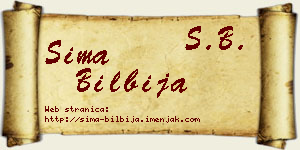 Sima Bilbija vizit kartica
